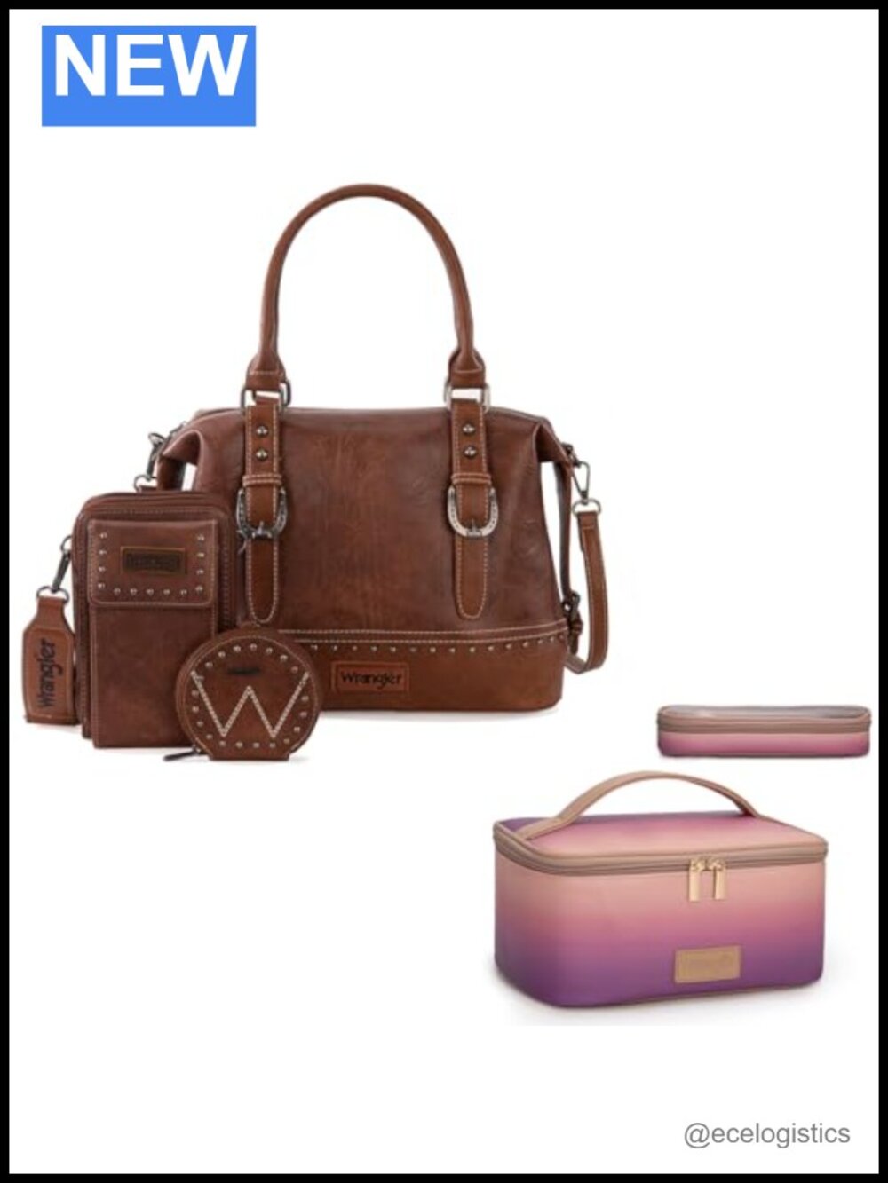 Wrangler 3Pc Doctor Bag Set with Travel Makeup Bag, Handbag & Wallet
